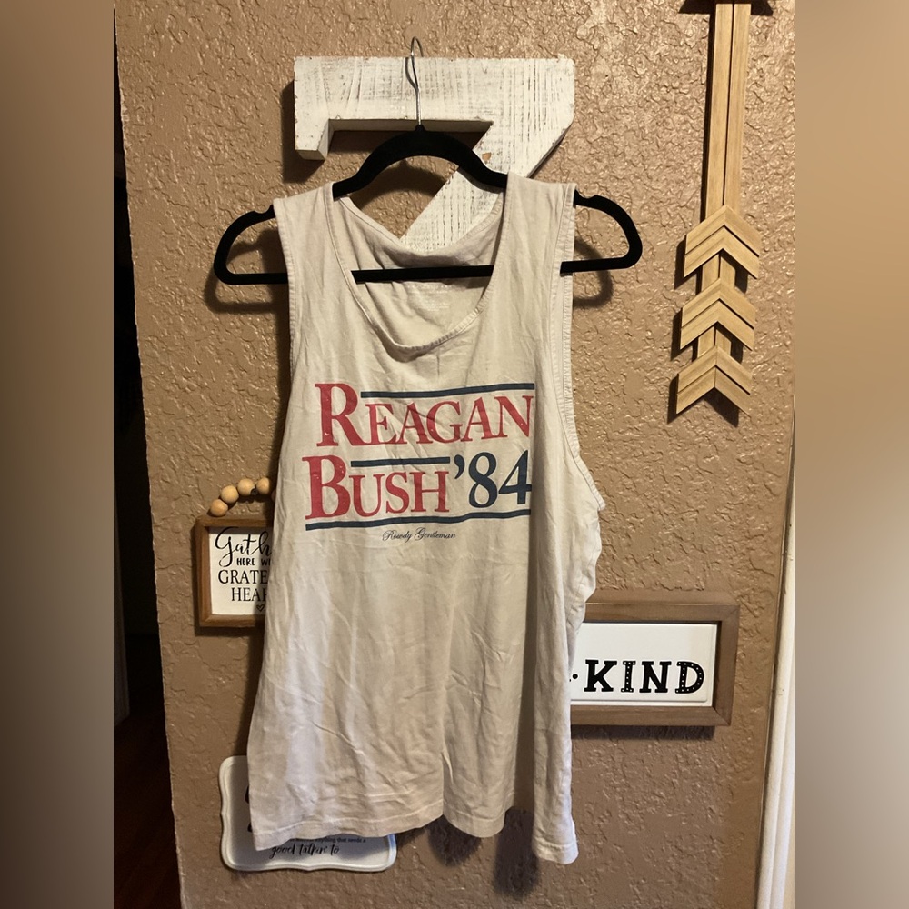 Tank Top Cream Regan and Bush ‘84 Rowdy Gentleman Men’s Size Large